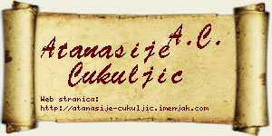 Atanasije Čukuljić vizit kartica